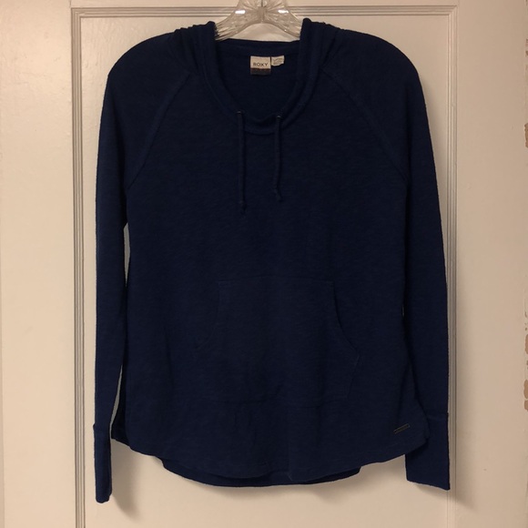 ROXY Weekend Escape 2 Dark Blue Hoodie Pocket Drawstring Lightweight Soft XS - Picture 15 of 15
